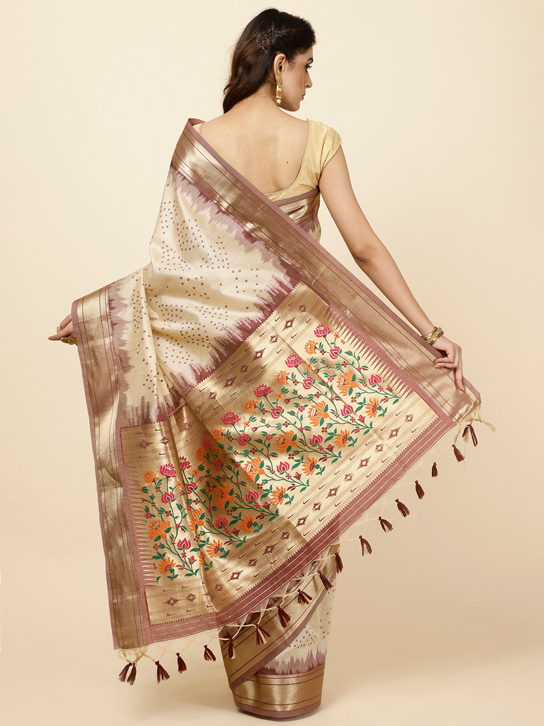 Zari Border Woven Tussar Saree