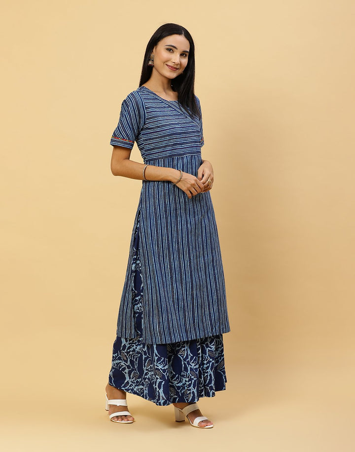 Printed Cotton Kurti With Palazzo
