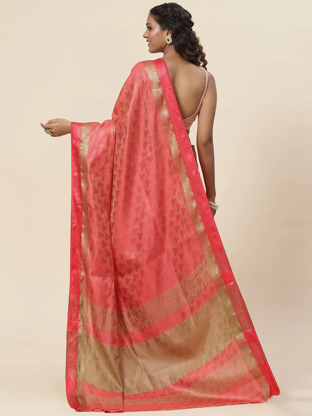 Plain Zari Border Handloom Woven Saree