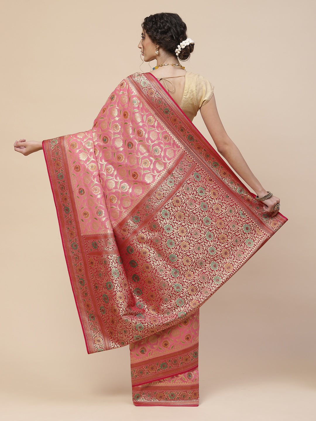 Zari Jaal Banarasi Woven Saree