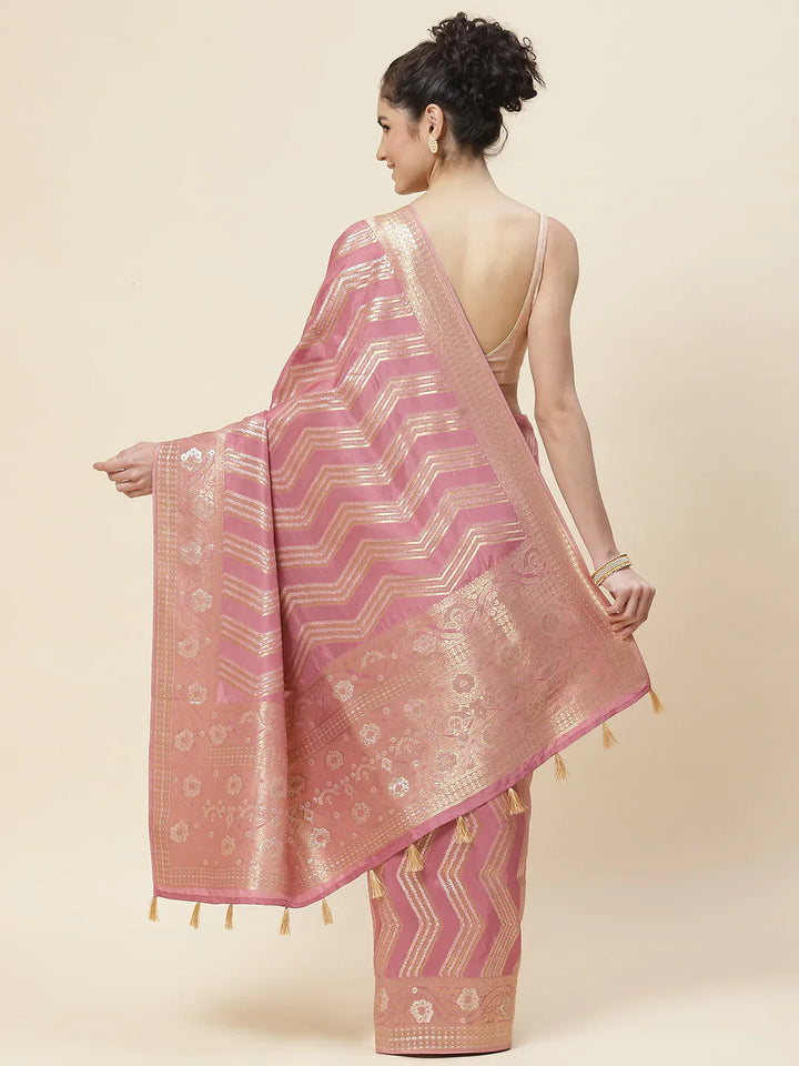 Zari Jaal Handloom Woven Saree