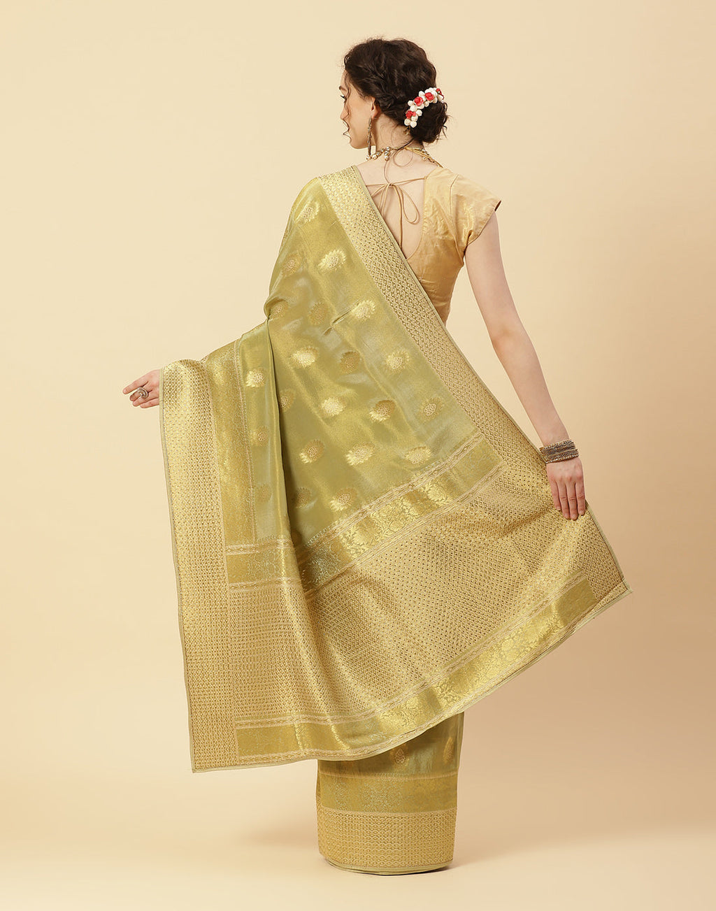 Embroidered Banarasi Kota Tissue Saree