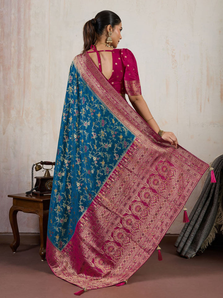 Woven Design Pashmina Silk Saree