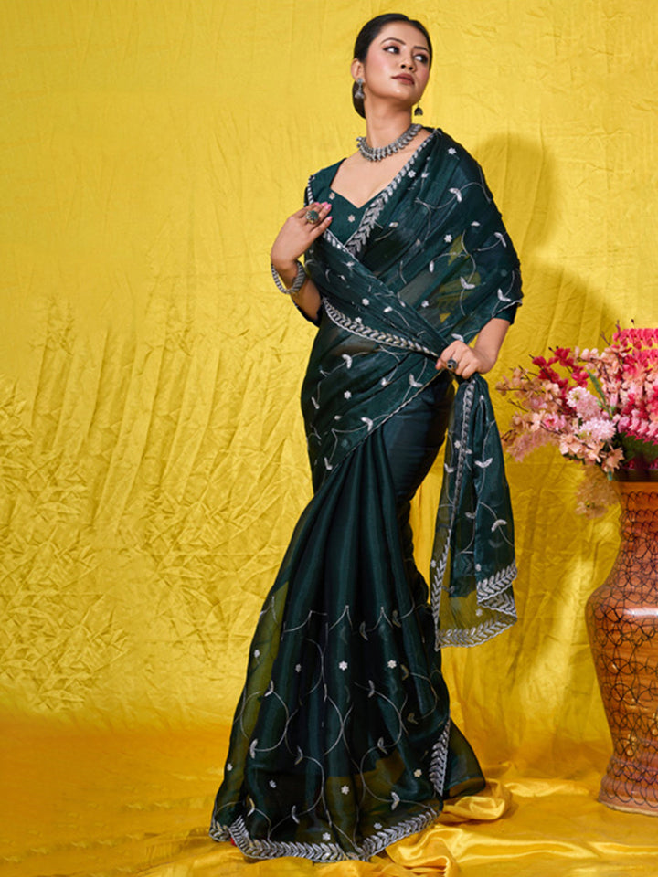 Embroidered Chiffon Saree