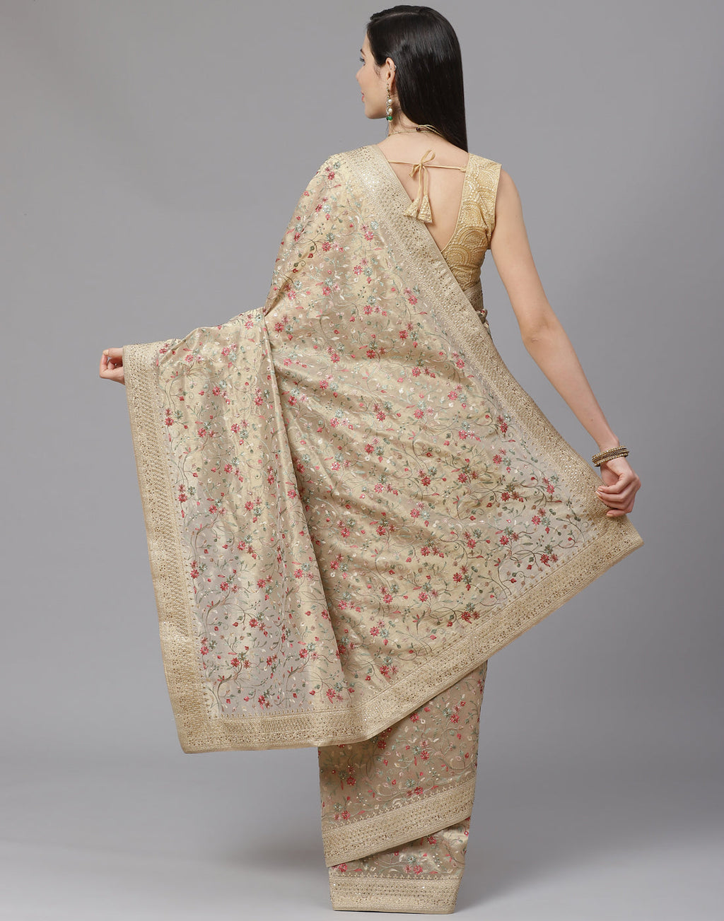 Banarasi Tissue Saree With Embroidery