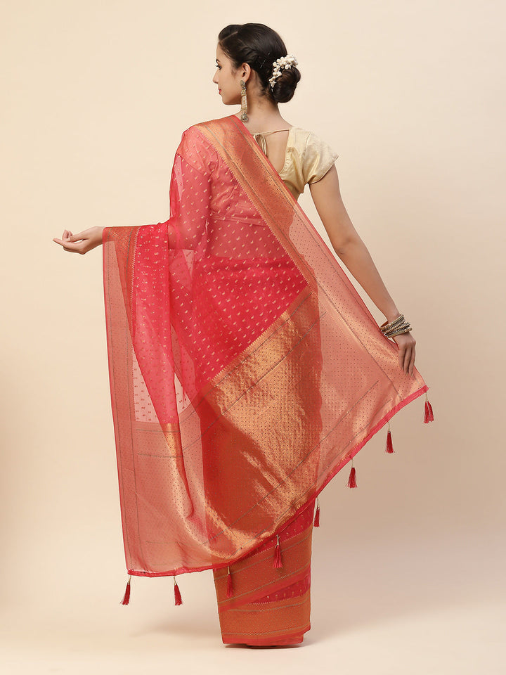 Stone Zaal Organza Woven Saree