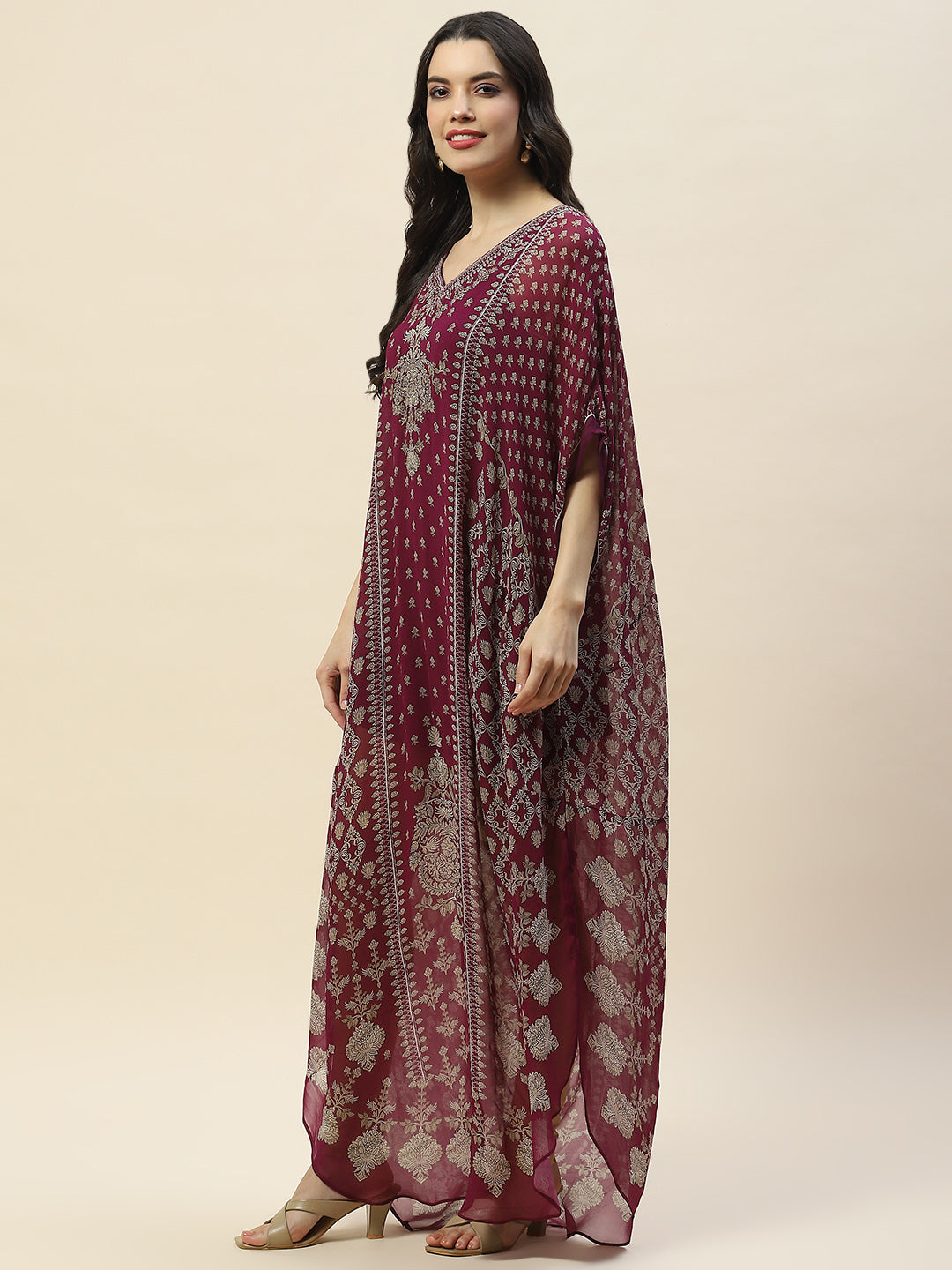 Digital Print Georgette Kaftan Kurta