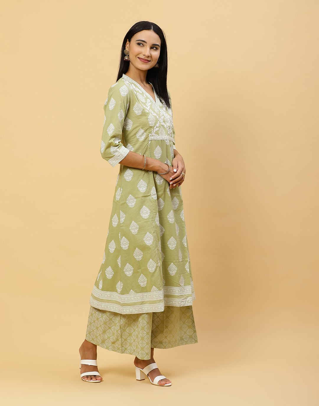Printed Cotton Kurti With Pant