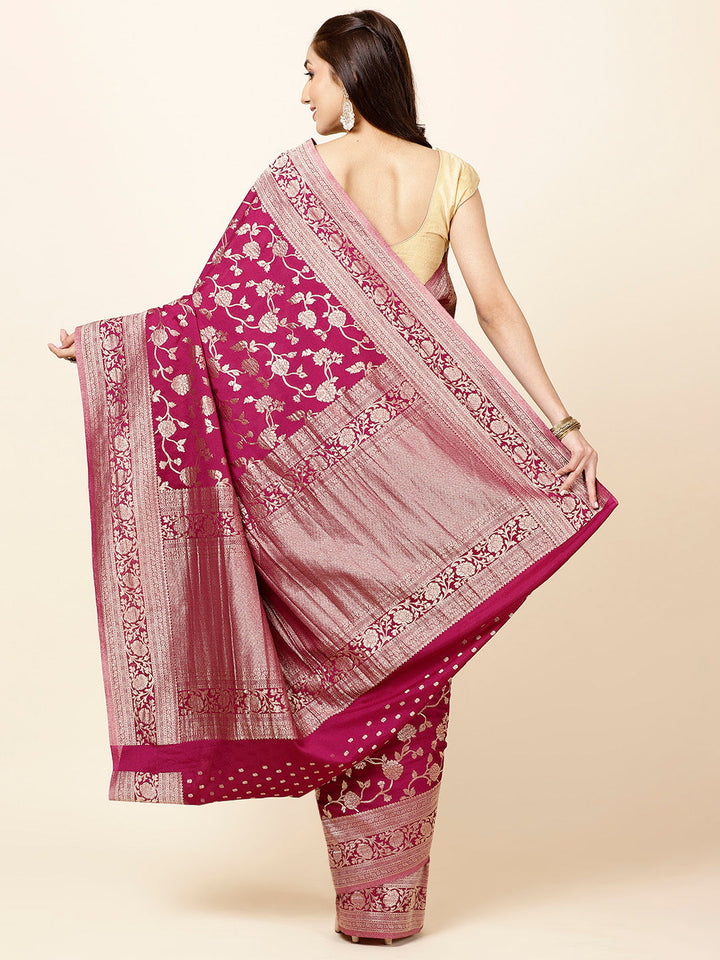 Zari Jaal Plain Georgette Saree