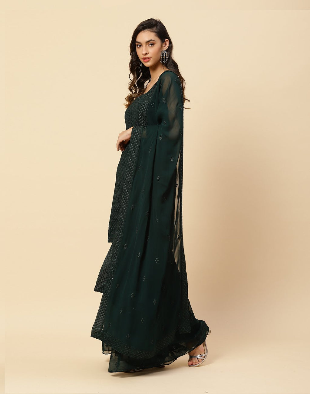 Embroidered Georgette Salwar Kameez Stitched Suit With Dupatta