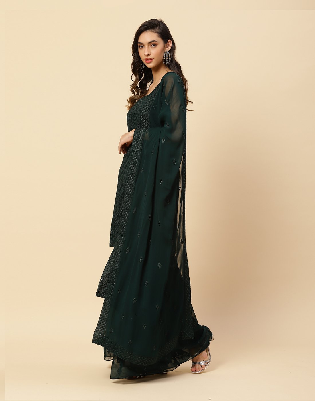 Embroidered Georgette Salwar Kameez Stitched Suit With Dupatta