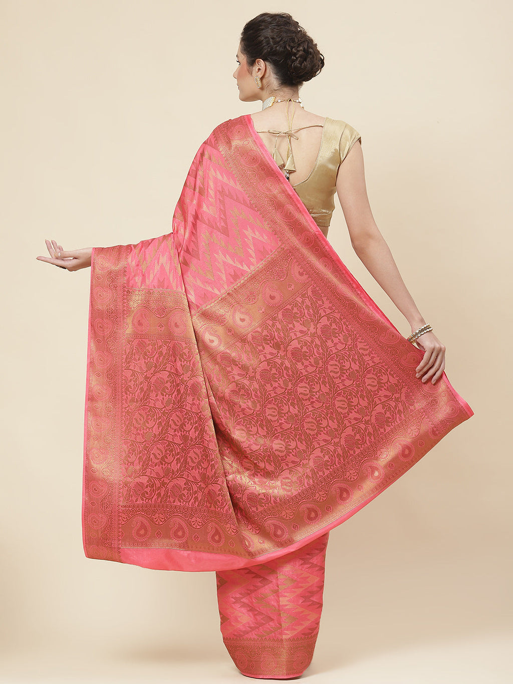 Leheriya Pattern Woven Handloom Saree