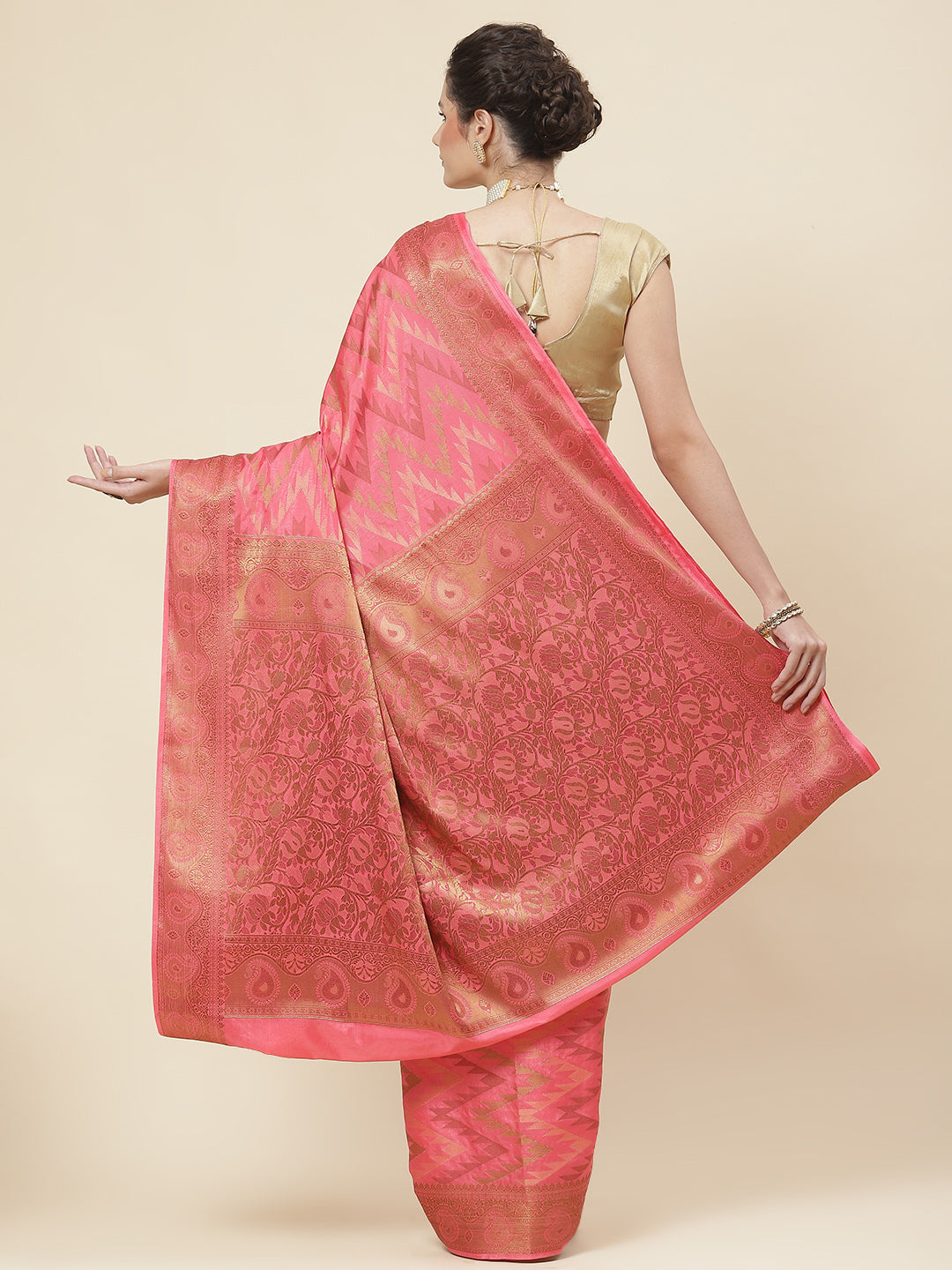 Leheriya Pattern Woven Handloom Saree