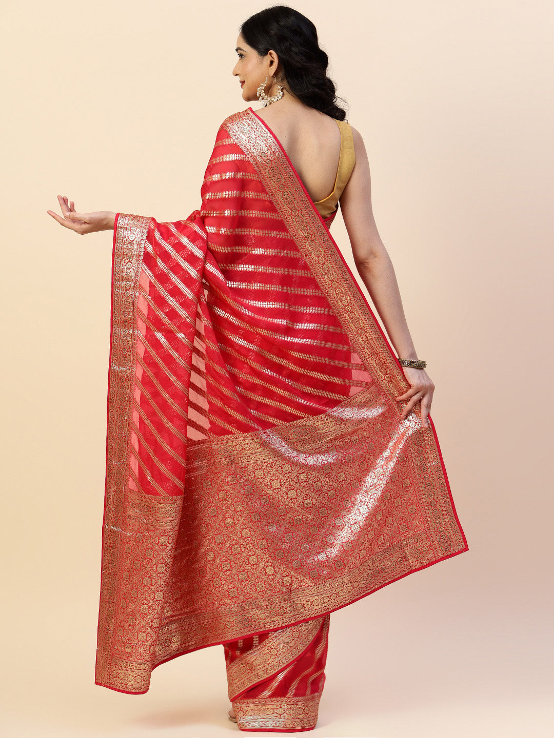 Woven Embroidered Organza Saree