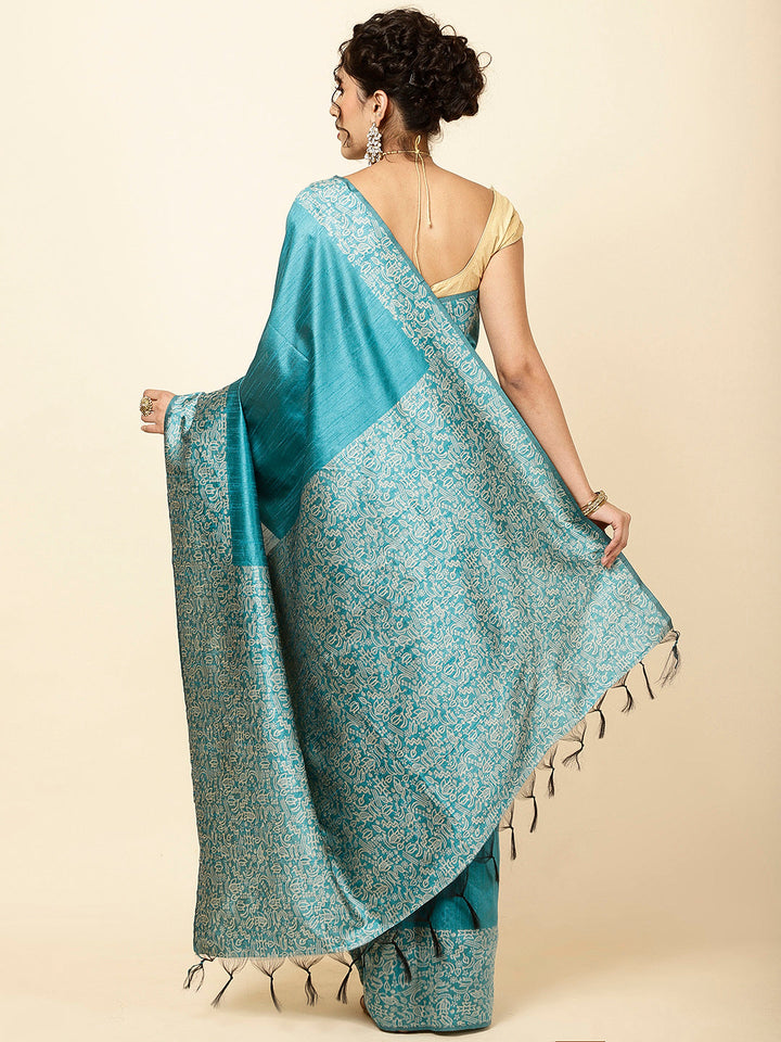 Plain Zari Border Woven Handloom Saree