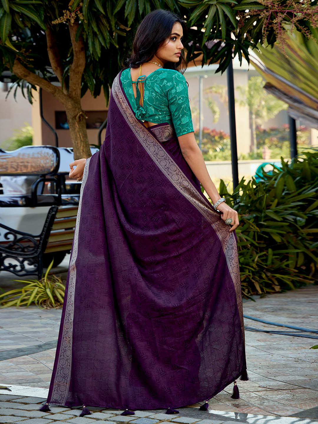 Zari Border Art Silk Saree