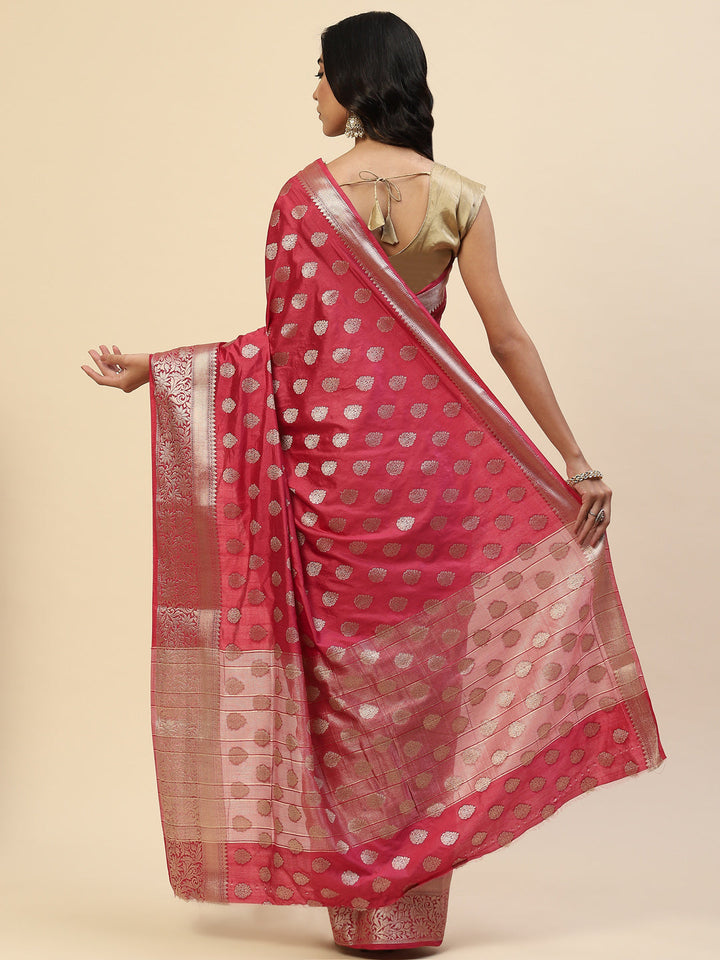 Zari Border Booti Handloom Woven Saree