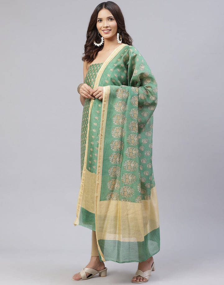 Fine Chanderi Printed Suit Piece