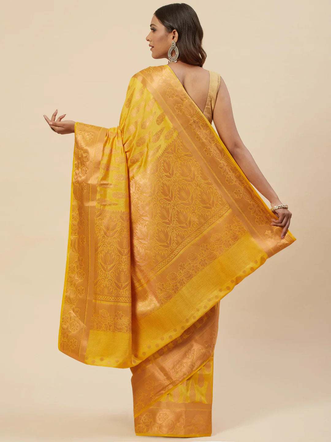 Zari Border Booti Handloom Woven Saree