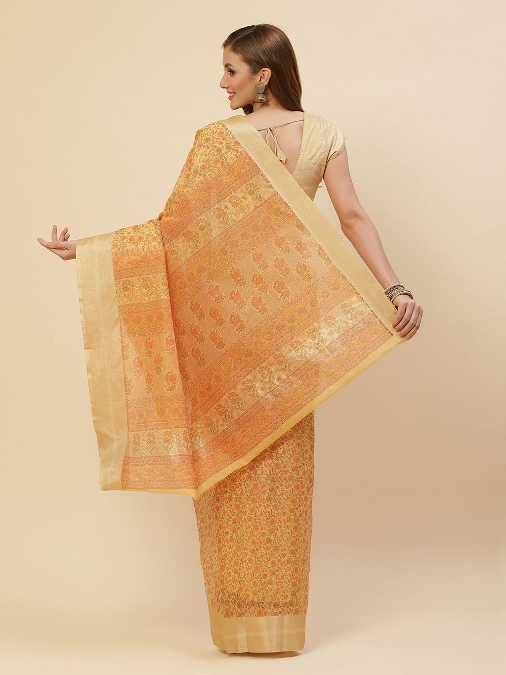 Floral Printed Cotton Saree