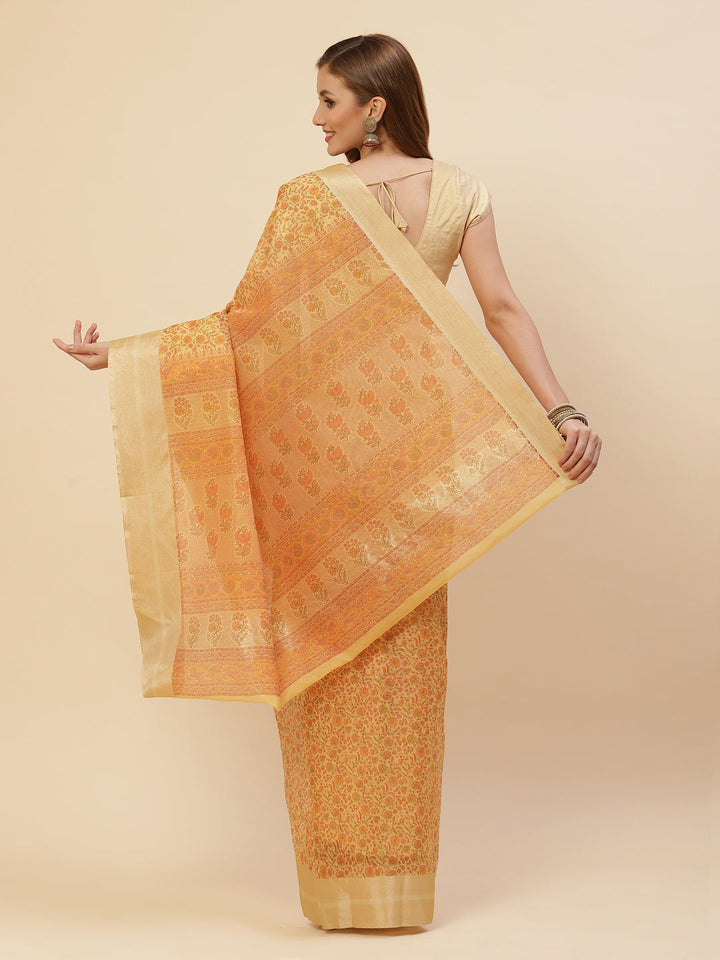 Floral Printed Cotton Saree