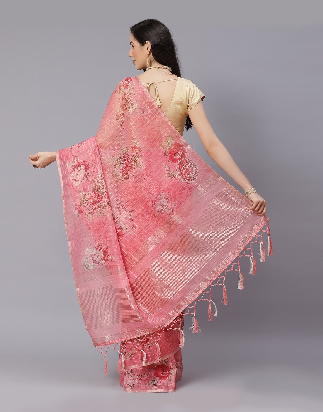 Digital Floral Linen Printed Saree