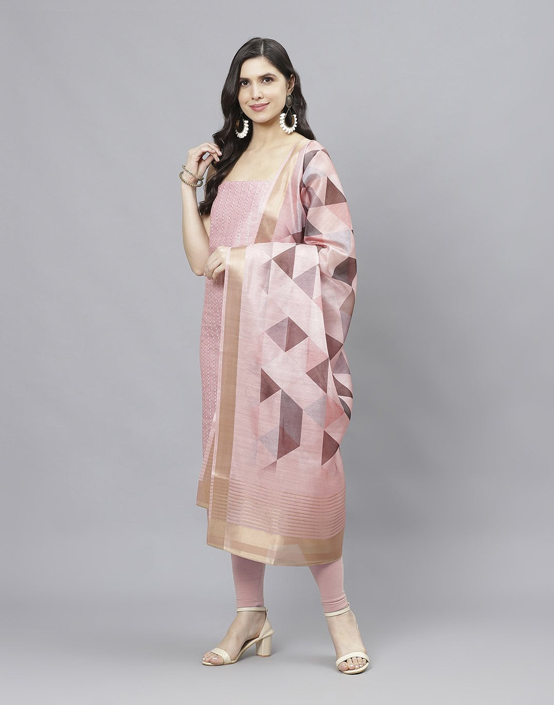 Chanderi Embroidered Suit piece