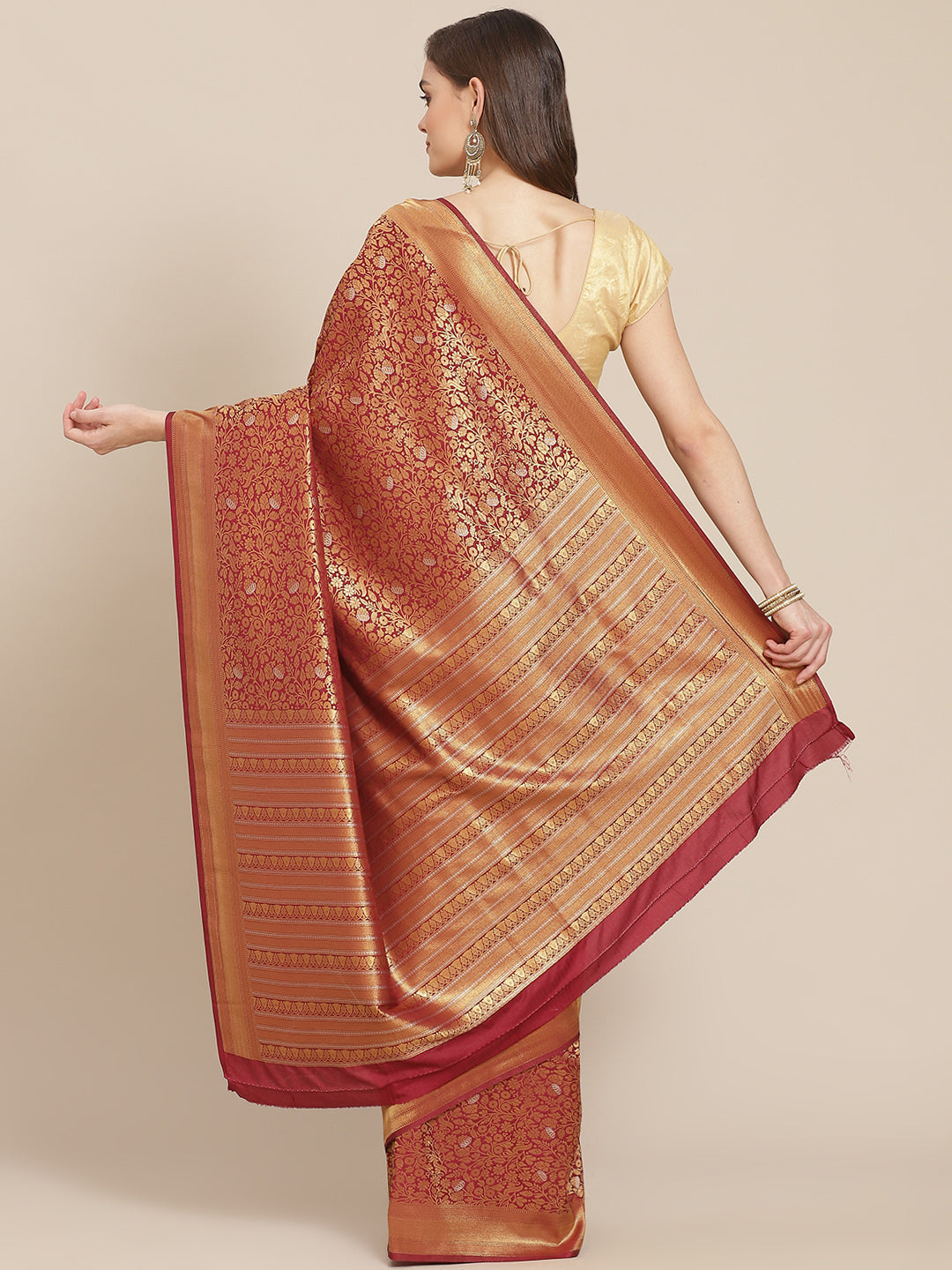 Art Handloom Saree with Brocade Zari Jaal
