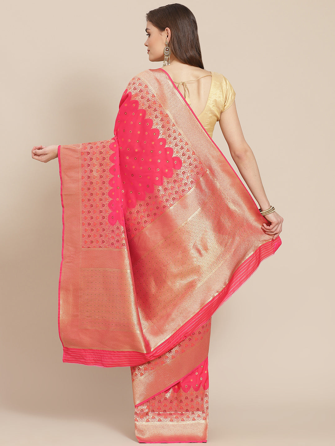 Banarasi Saree with Zari Border Booti