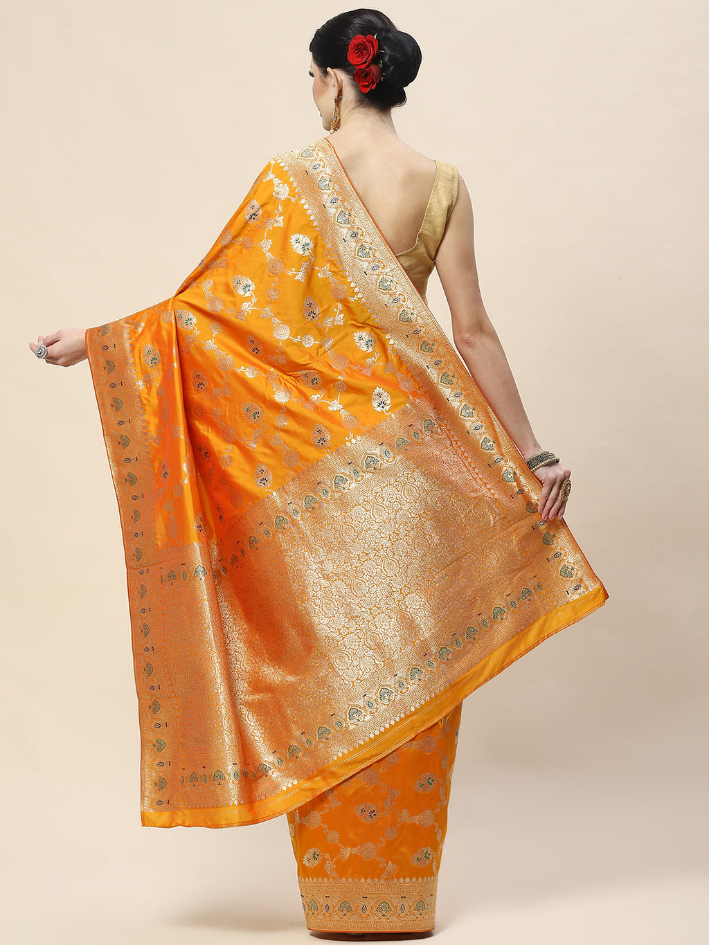 Zari Jaal Woven Art Silk Banarsi Saree