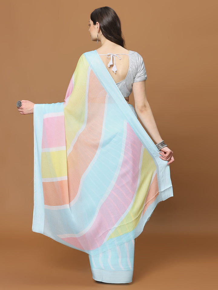 Floral Printed Chiffon Woven Saree