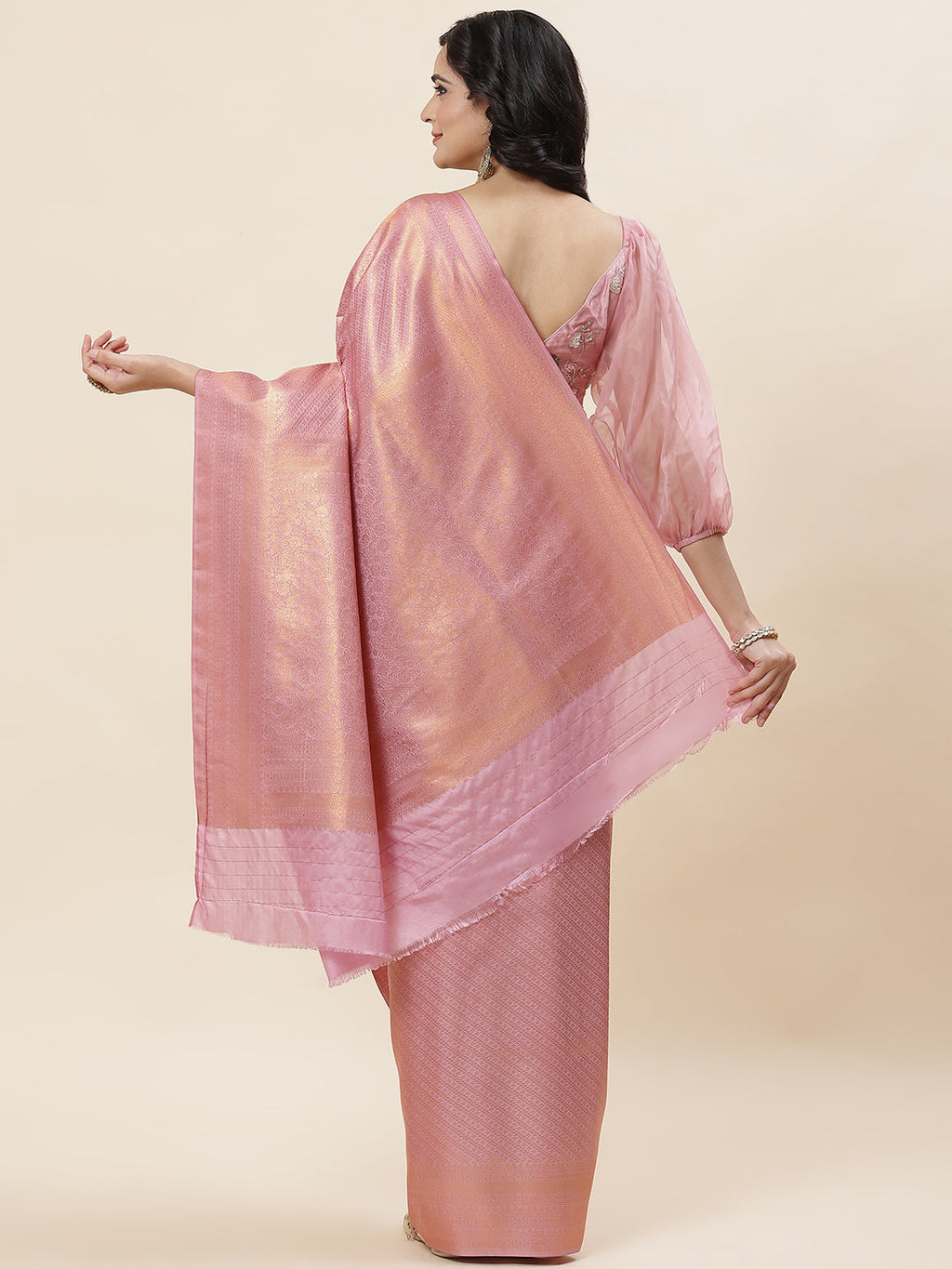 Zari Jaal Woven Handloom Saree