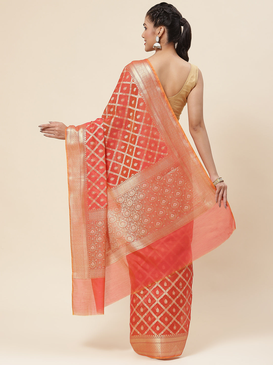 Zari Jaal Woven Cotton Saree