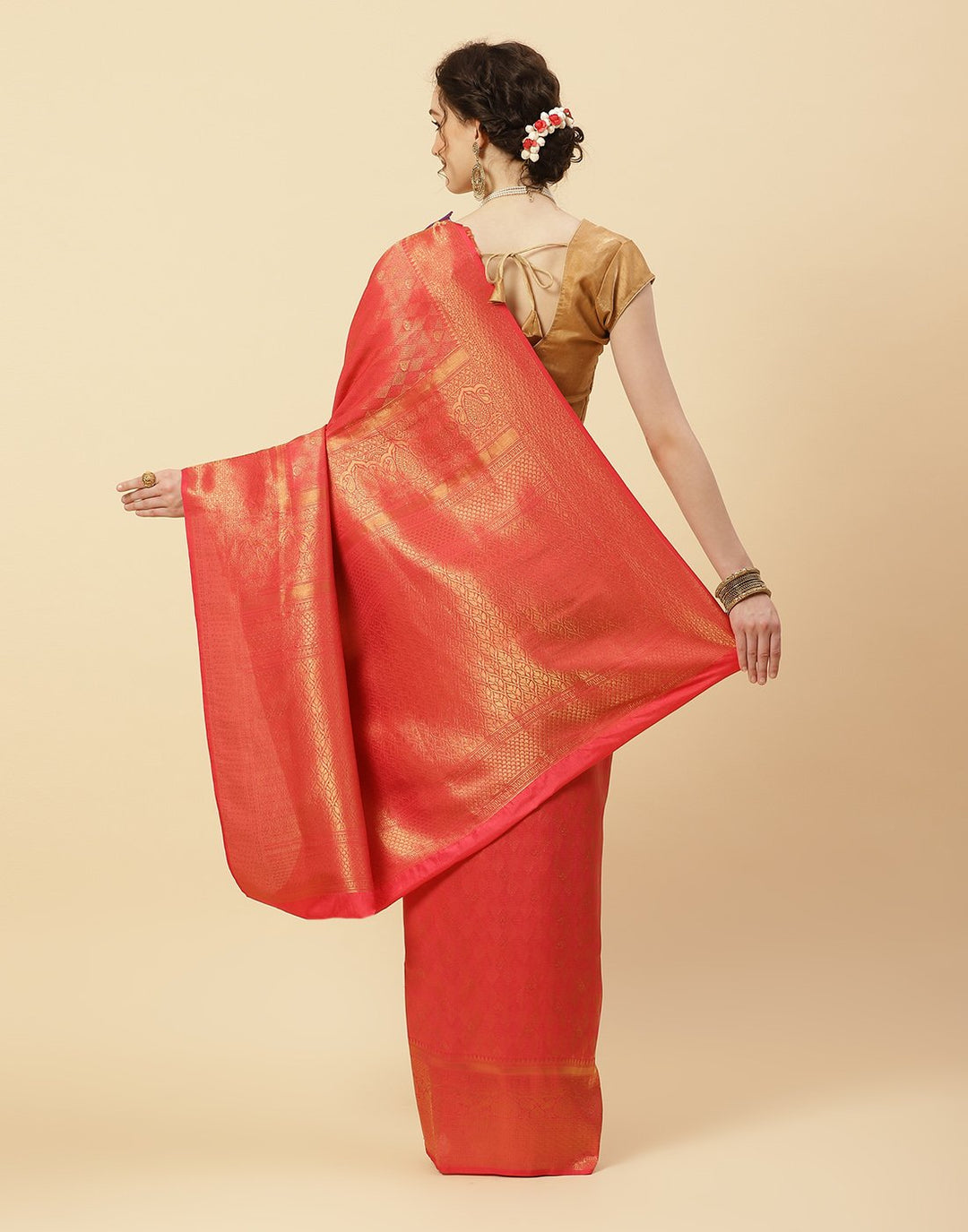 Woven Art Handloom Brocade Zari Jaal Saree