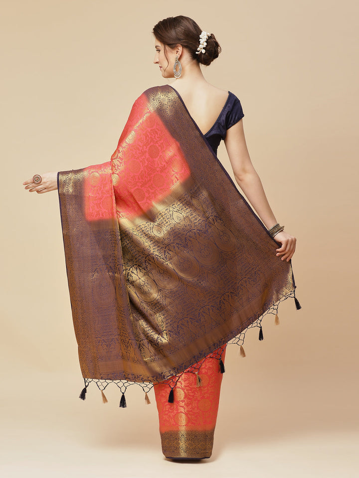 Zari Jaal Art Handloom Woven Saree