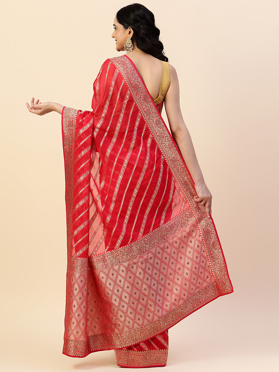 Swarovski Embroidered Organza Saree