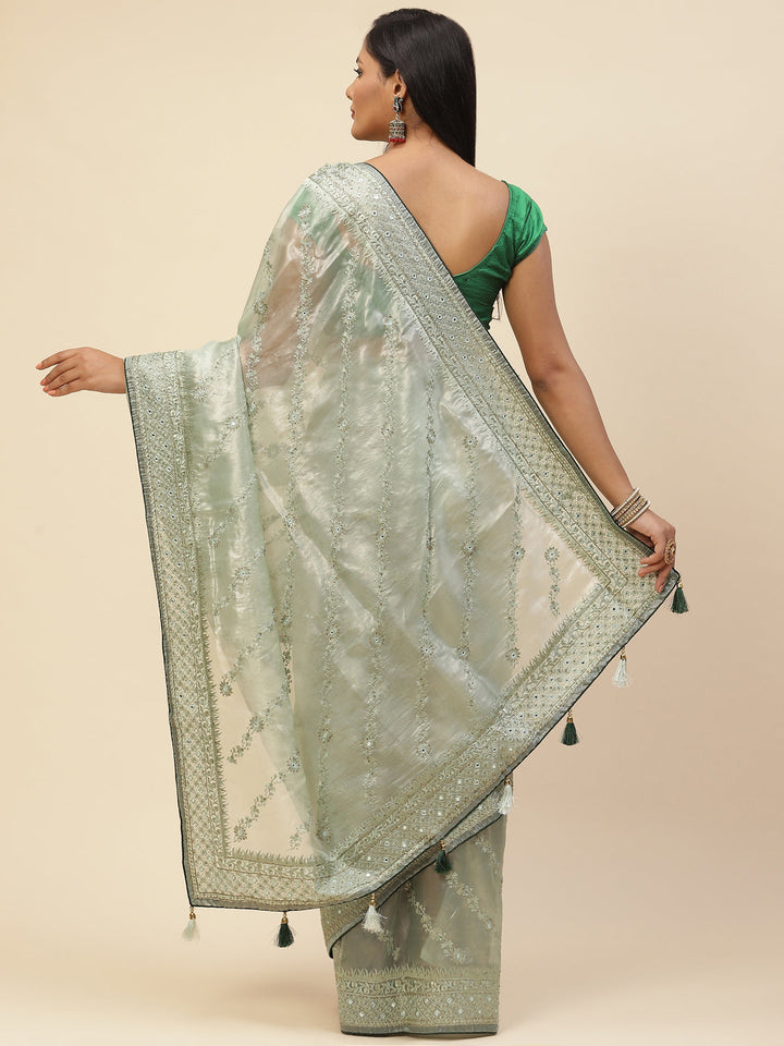 Cutdana Embroidered Organza Saree