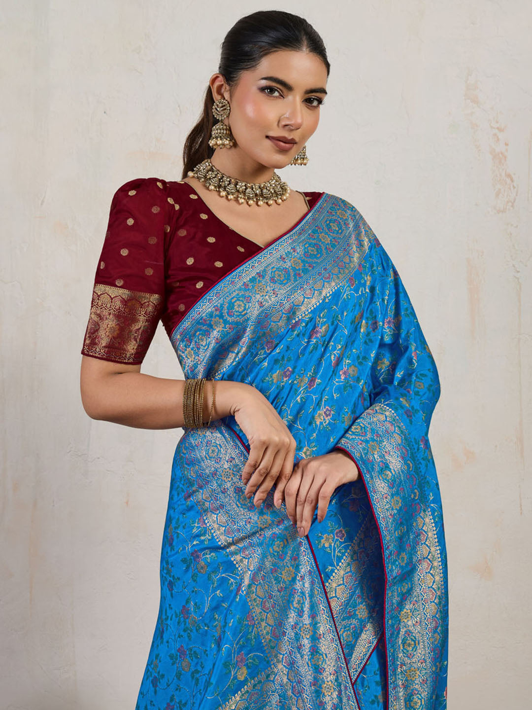 Woven Design Makhmal Silk Saree