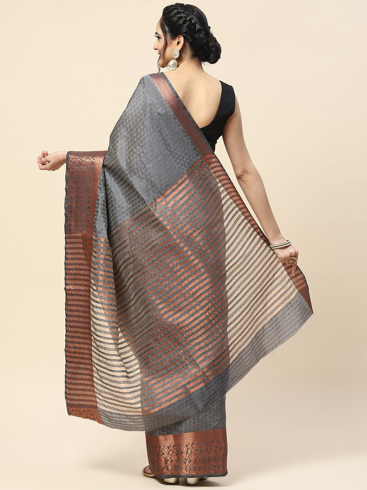 Plain Zari Border Handloom Woven Saree