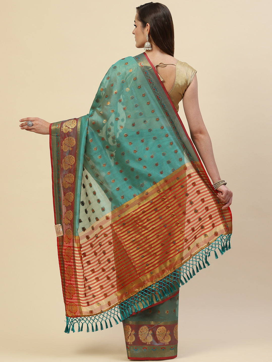 Zari Booti Cotton Woven Saree