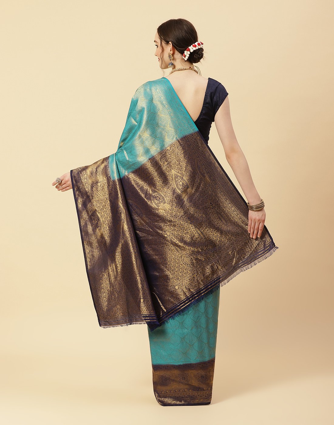Woven Brocade Zari Jaal Art Handloom Saree