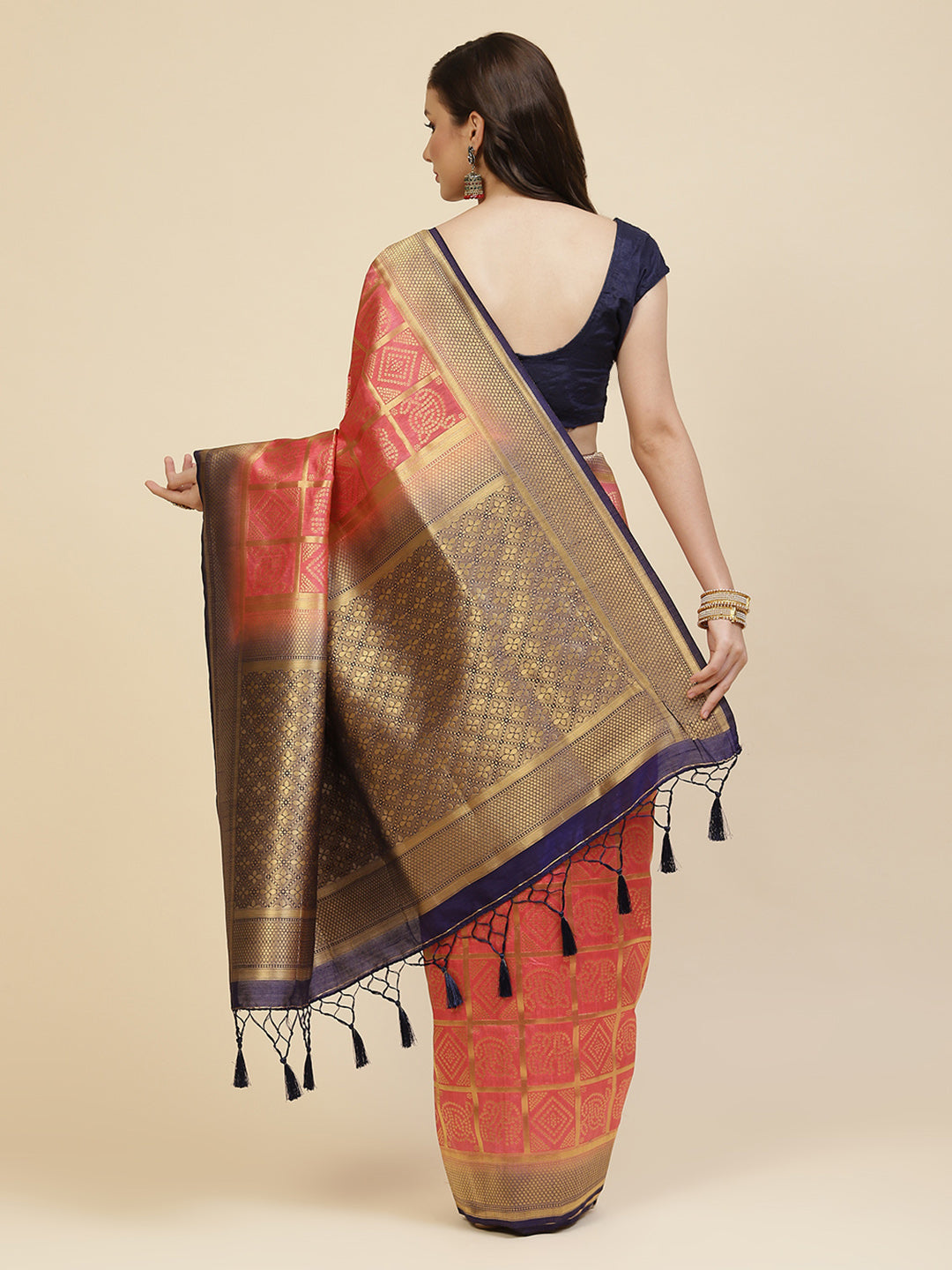 Bandhej Handloom Woven Saree