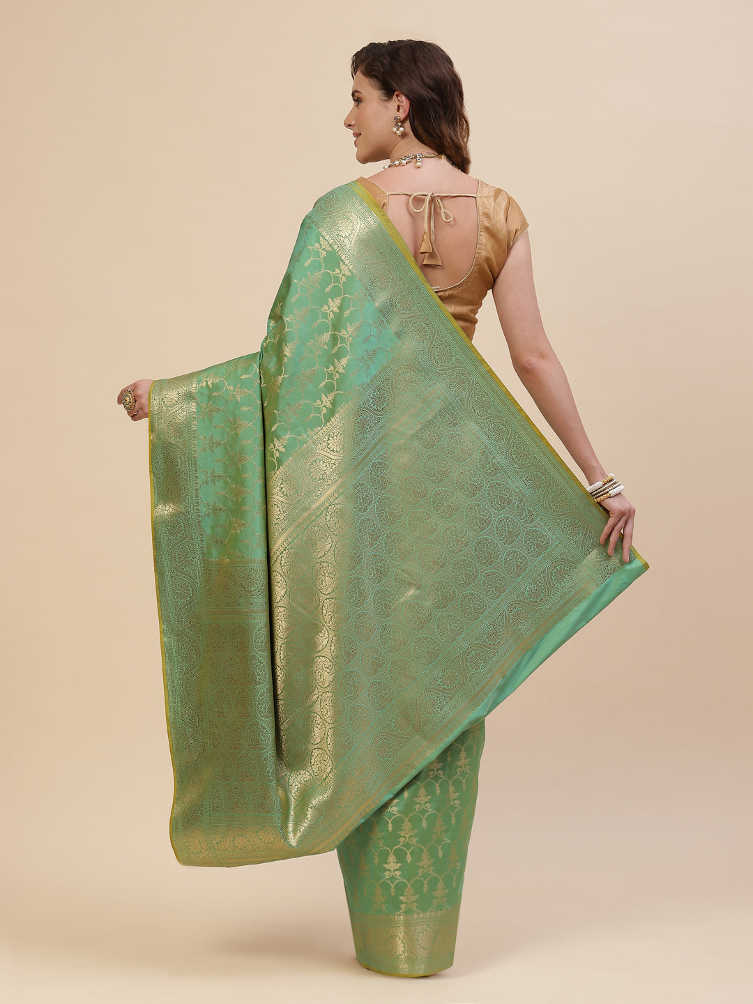 Zari Jaal Banarasi Woven Saree