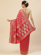 Floral Zari Jaal Georgette  Plain Saree