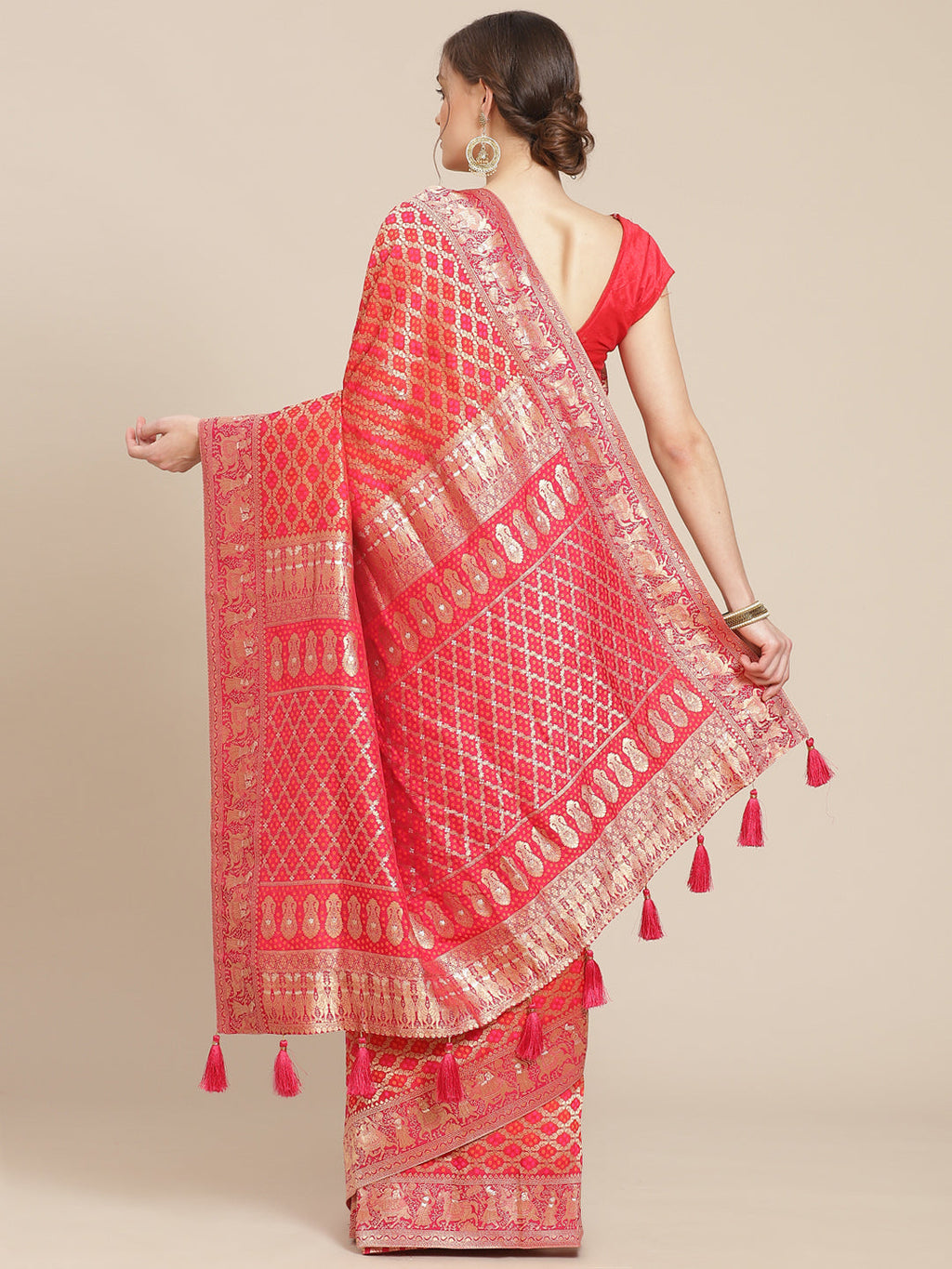 Bandhani Banarasi Woven Saree
