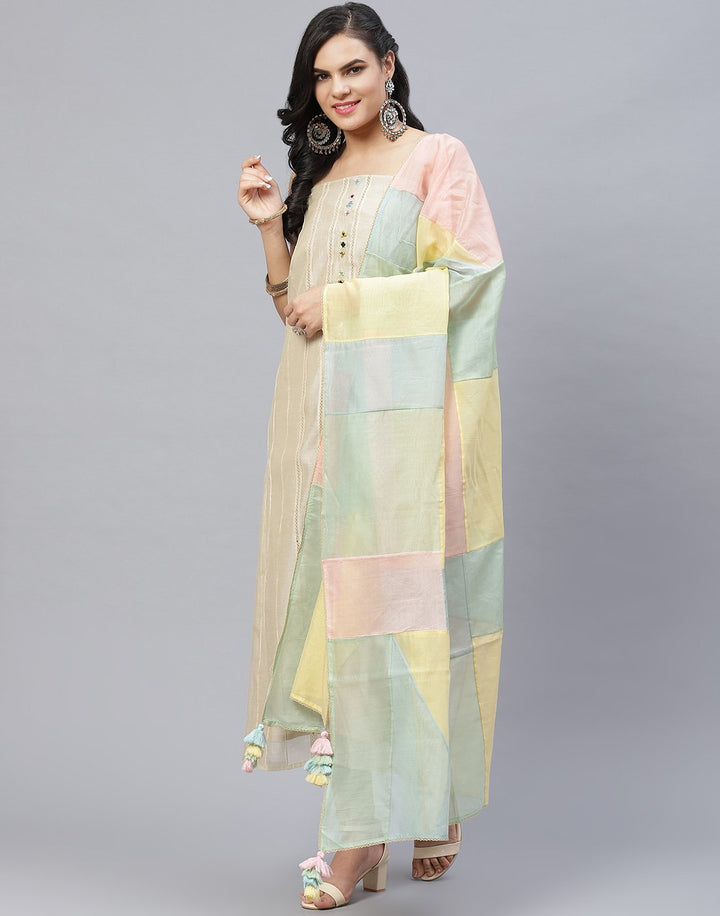 Chanderi Embroidered Suit Piece