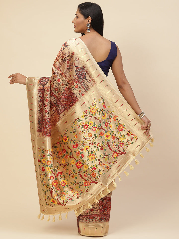 Digital Printed Satin Saree