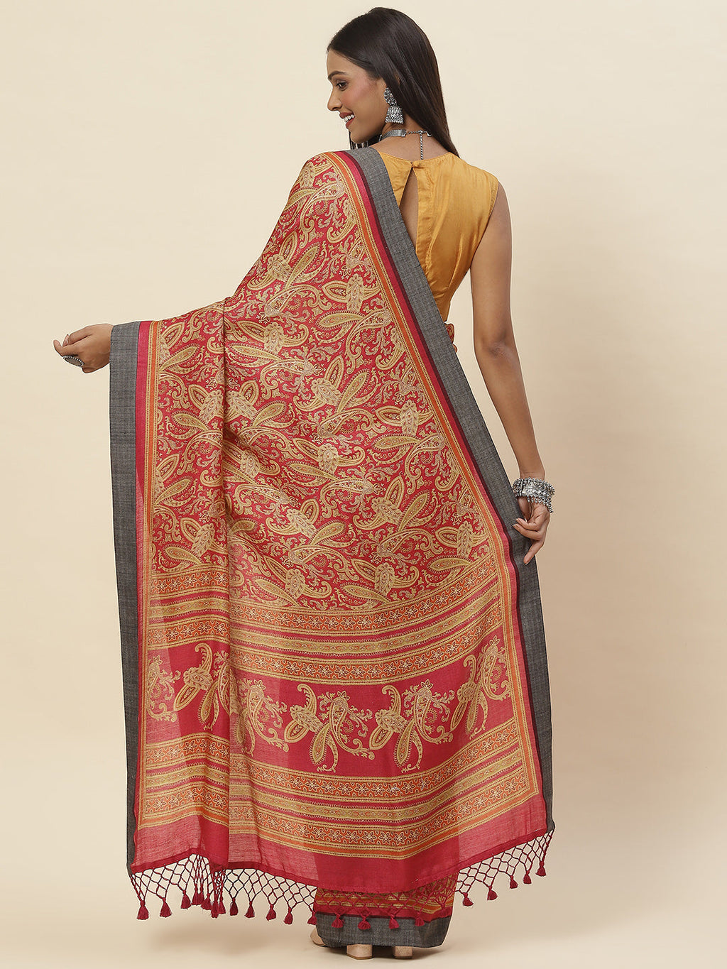 Printed Tussar Saree
