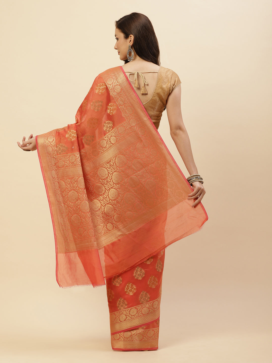 Zari Booti Cotton Woven Saree
