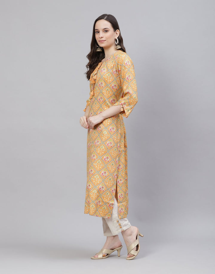 Printed Rayon Kurti With Pant